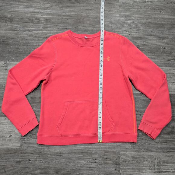 Under Armour Pink Coral All Season Gear Pullover Sweatshirt Crew Neck Sweater - Picture 4 of 5
